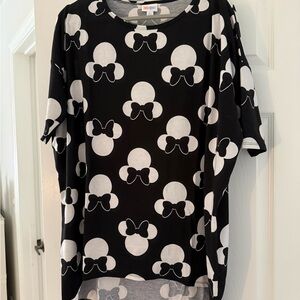 LuLaRoe Disney Black and White Bow Irma Tunic